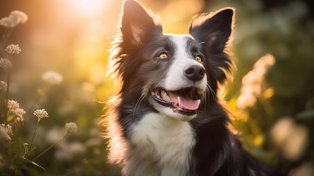 cane circondato dalla natura