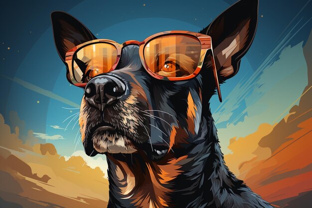 Cane con occhiali da solegenerativo ai