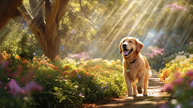 Cane da gioco nel parco