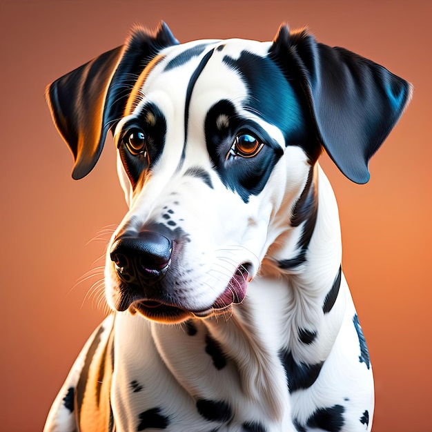 Cane dalmatino spaventato isolato su uno sfondo trasparente Ritratto di un divertente cane dalmatino
