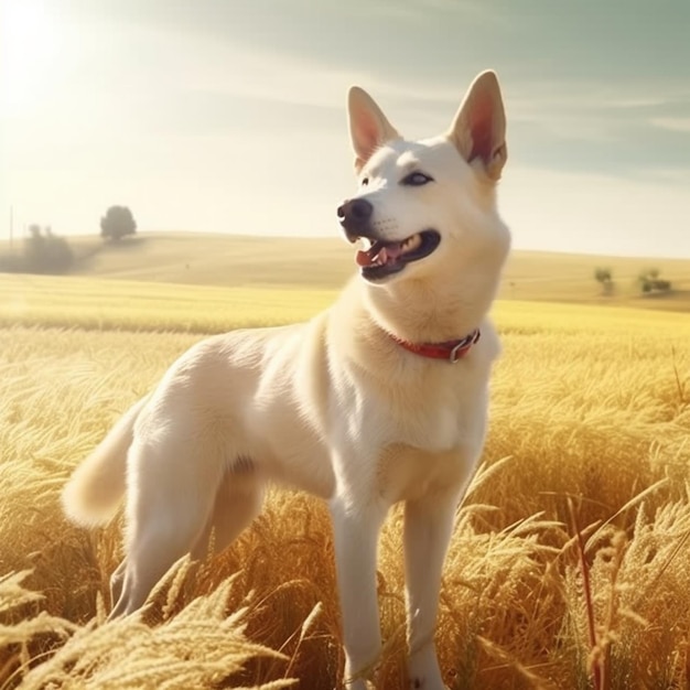 Cane di Canaan in piedi AI generativa