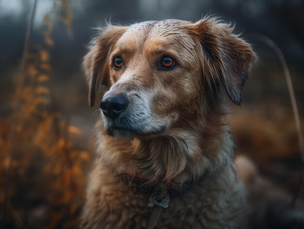 Cane di prateria in primo piano creato con la tecnologia Generative AI