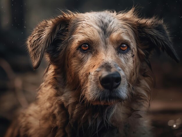 Cane di prateria in primo piano creato con la tecnologia Generative AI