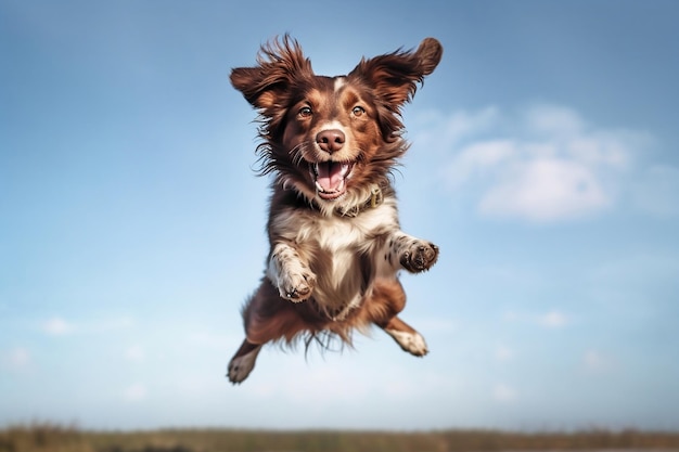 Cane felice che salta su sfondo trasparente AI