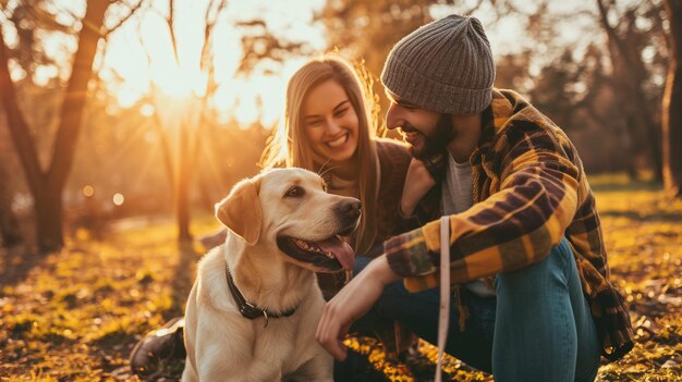 cane giocoso e il suo proprietario in natura pragma all'aperto