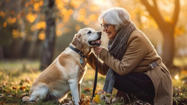 cane giocoso e il suo proprietario in natura pragma all'aperto