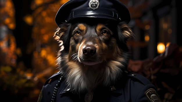 cane in uniforme della polizia