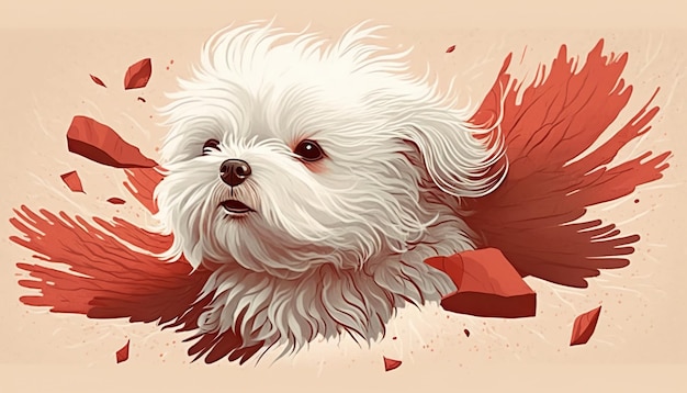 Cane maltese Illustrazione creativa Ai Genera