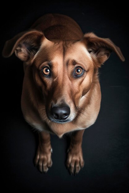 cane marrone affamato e triste