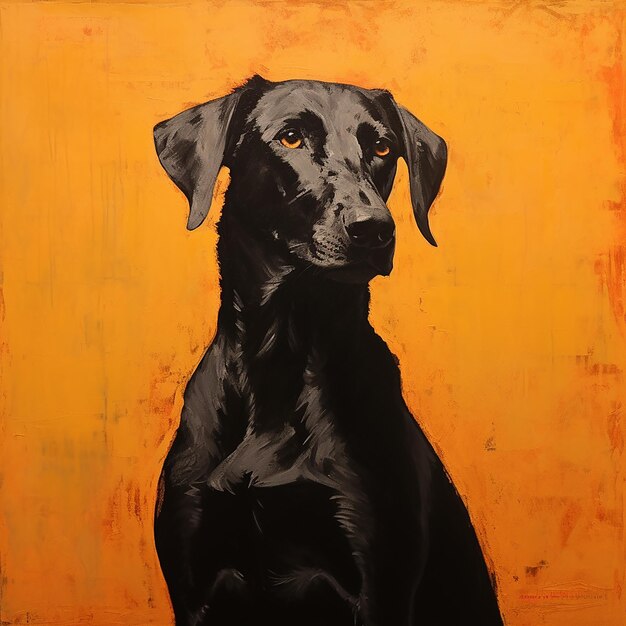 Cane nero in stile Mark Rothko