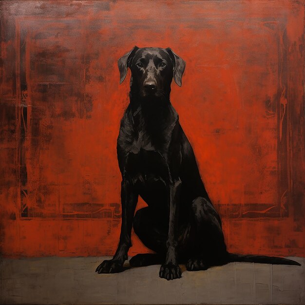 Cane nero in stile Mark Rothko