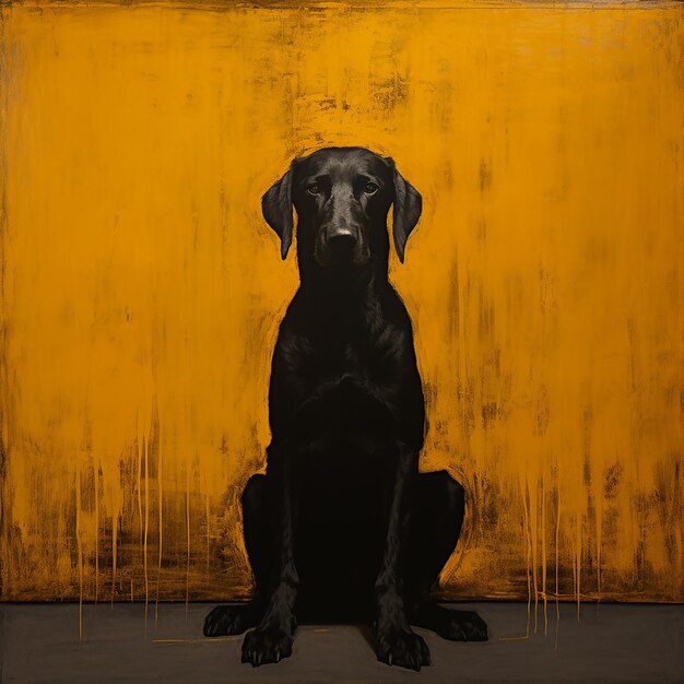 Cane nero in stile Mark Rothko