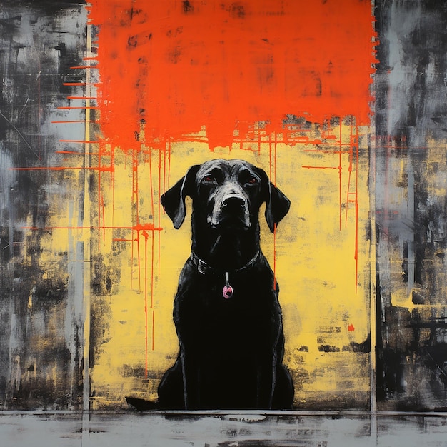 Cane nero in stile Mark Rothko