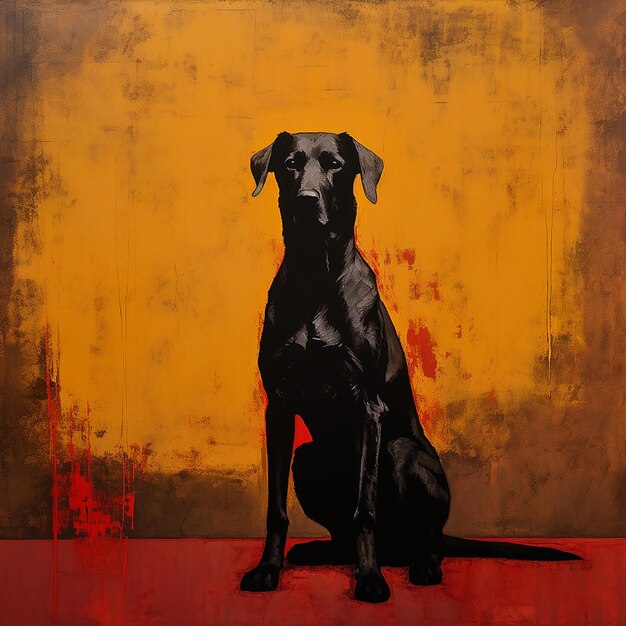 Cane nero in stile Mark Rothko