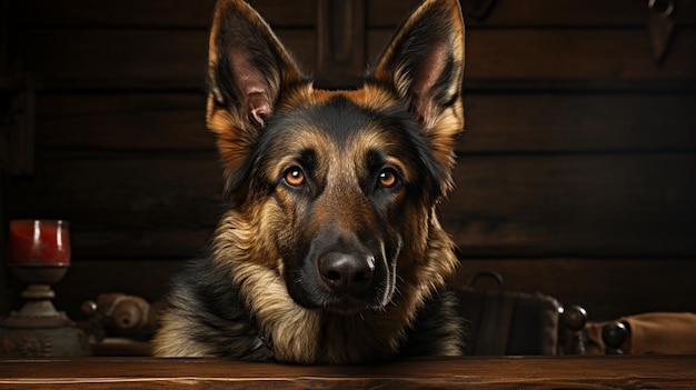 Cane pastore tedesco in vista anteriore