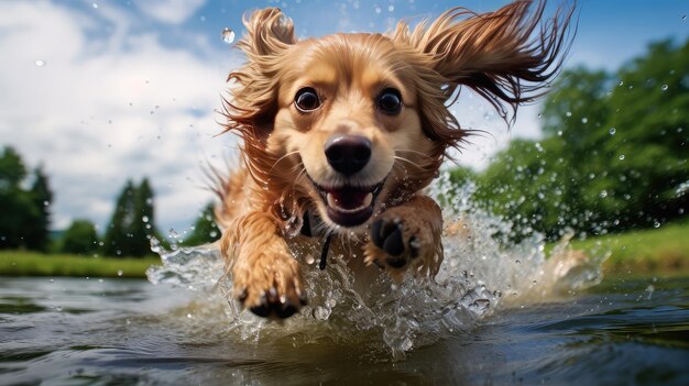 Cane peloso bagnato