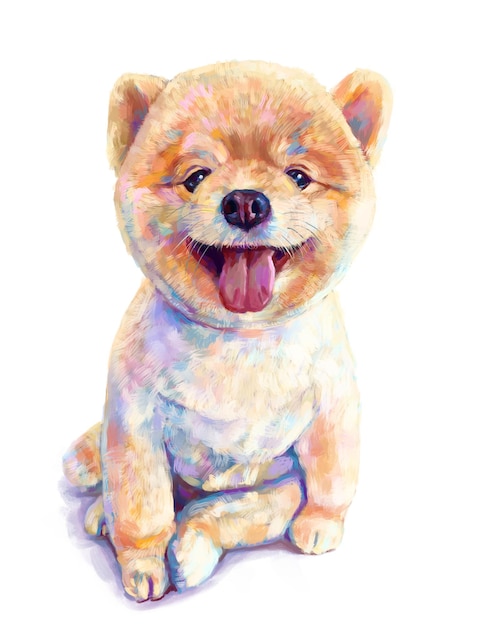 Cane Pomerania, pittura digitale