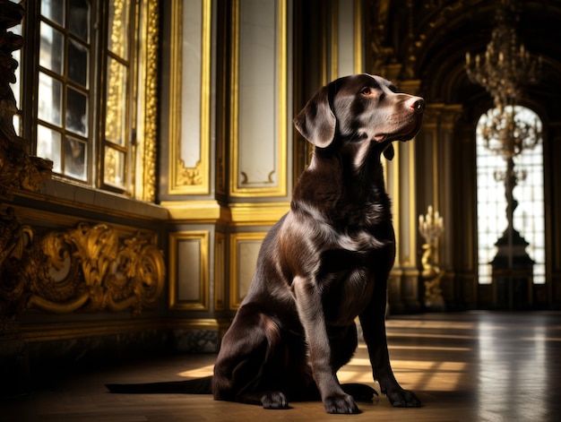 Cane regale dall'atteggiamento regale in un ambiente reale