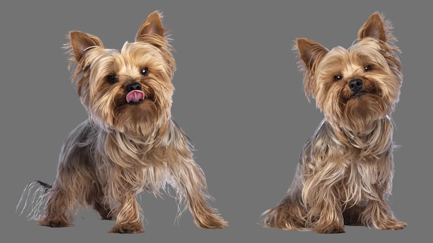 Cane Yorkshire terrier su sfondo trasparente