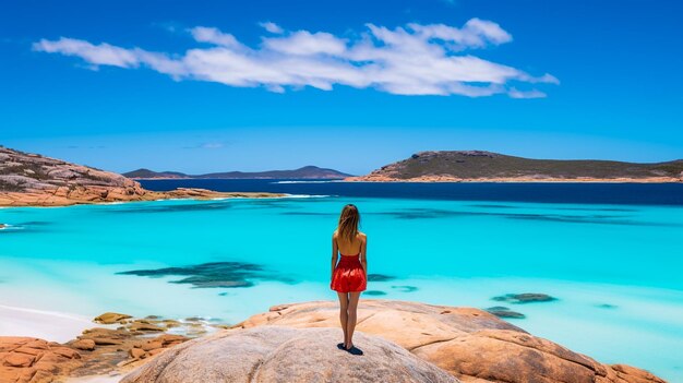 Canguro a Lucky Bay nel parco nazionale di Cape Le Grand vicino a Esperance, Australia occidentale