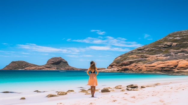 Canguro a Lucky Bay nel parco nazionale di Cape Le Grand vicino a Esperance, Australia occidentale