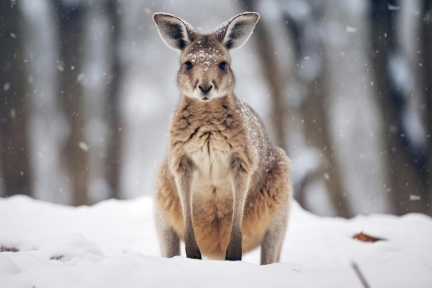 Canguro artico nella neve