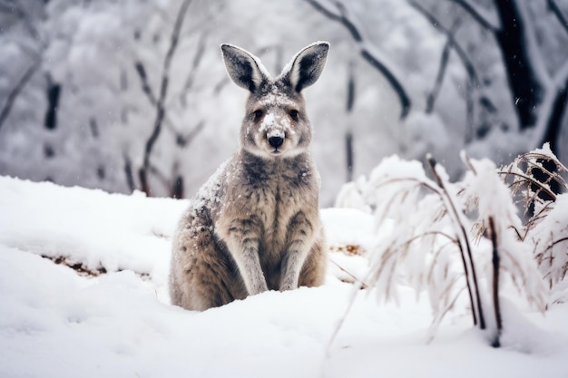 Canguro artico nella neve