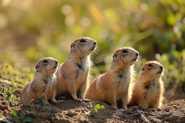 Cani delle praterie genere Cynomys all'aperto in natura Ai generato