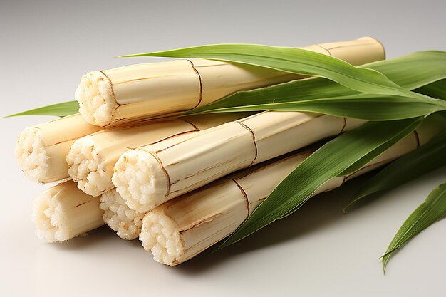 Canna da zucchero isolata su bianco