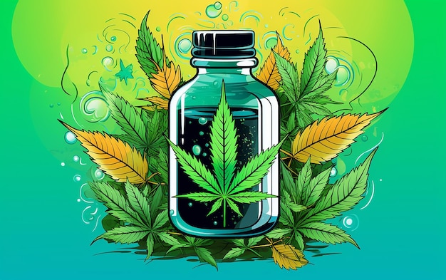 Cannabis Cure Cannabis medico Bottiglia di pillole