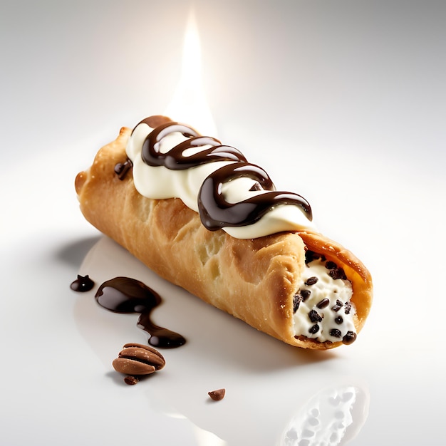 Cannoli su sfondo bianco