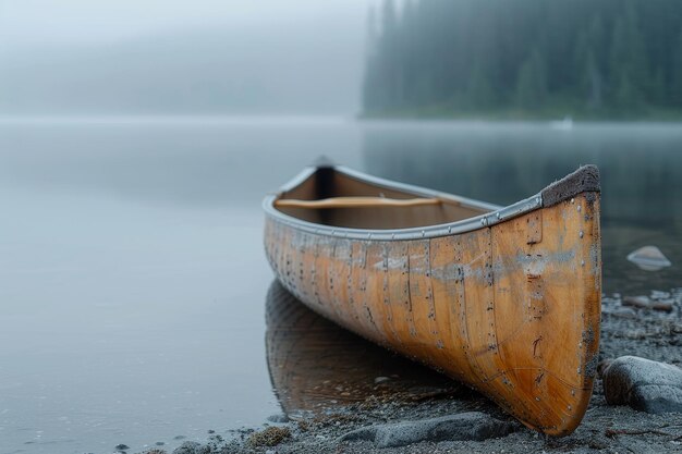 Canoe sul lago sereno