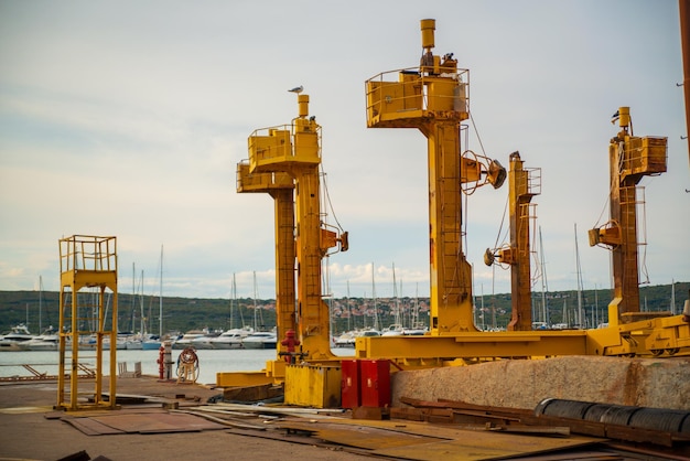 Cantiere navale nel porto di Punat Isola di Krk Croazia