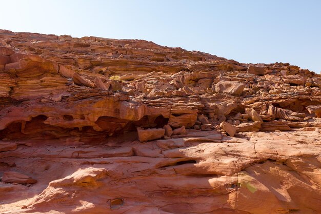 Canyon colorato è una formazione rocciosa sulla penisola del Sinai meridionale dell'Egitto Rocce del deserto di arenaria multicolore