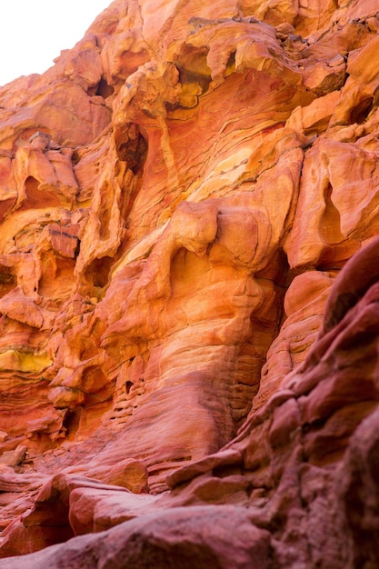 Canyon colorato è una formazione rocciosa sulla penisola del Sinai meridionale dell'Egitto Rocce del deserto di arenaria multicolore