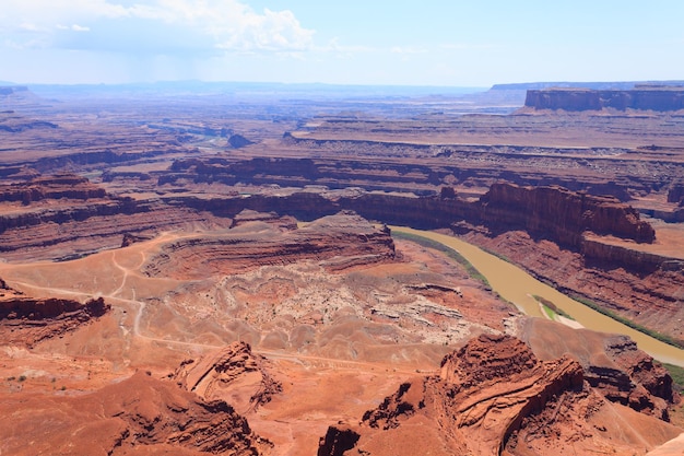 Canyon del fiume Colorado. Panorama dall'Utah. Rocce rosse. Stati Uniti d'America