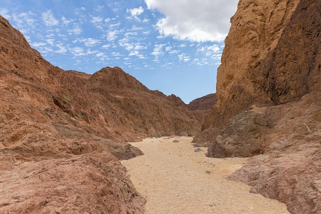 Canyon di Shkhoret nel deserto di Arava Israele