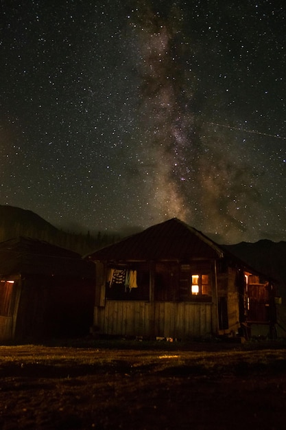 Capanna di notte, Via Lattea nel cielo