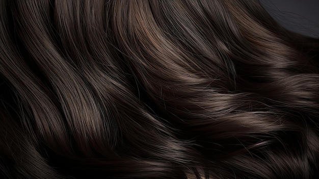 Capelli scuri lunghi femminili in nero