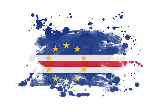 Capo Verde bandiera grunge dipinto di sfondo