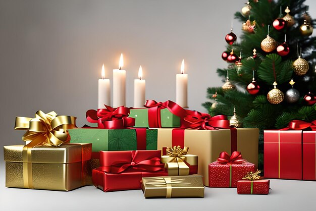 Capodanno con albero decorativo e regali
