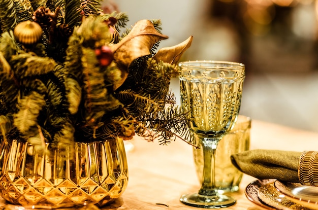 Capodanno festivo, tavola di Natale. Foto