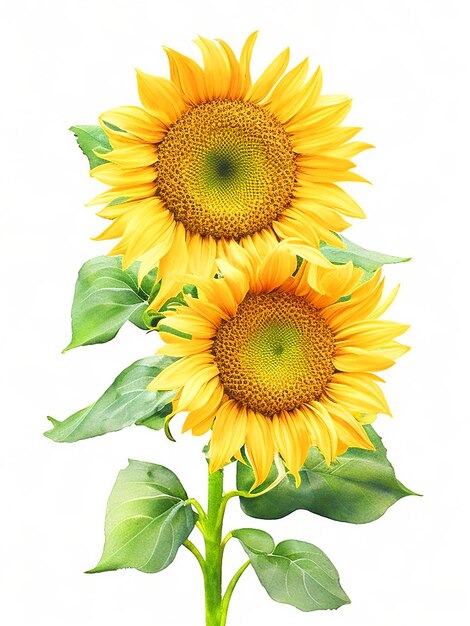 capolavoro clipart acquerello vibrante singolo girasole sfondo bianco sfondo isolato