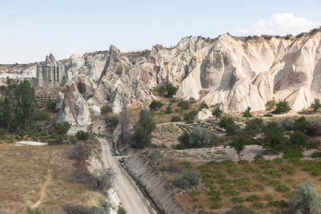 Cappadocia una regione semiarida nell'Anatolia centro-orientale Turchia Asia Minore Il camino delle fate formazioni rocciose torri coni valli e grotte