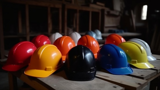 Cappelli da operaio edile di sicurezza multicolore Lavoro di squadra della sicurezza del team di costruzione sul lavoro