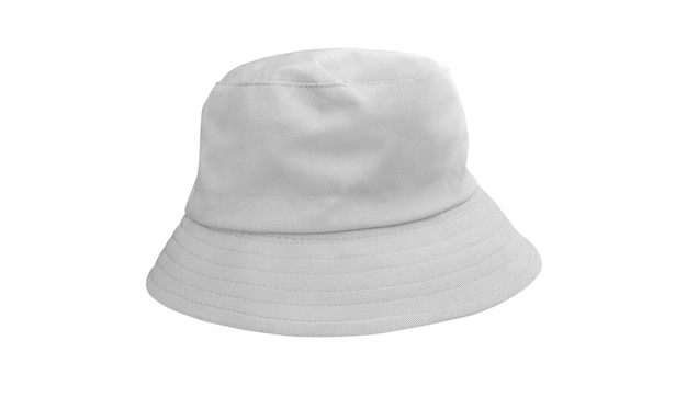 cappello a secchio bianco isolato su bianco