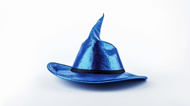 Cappello blu, cappello storto di strega.