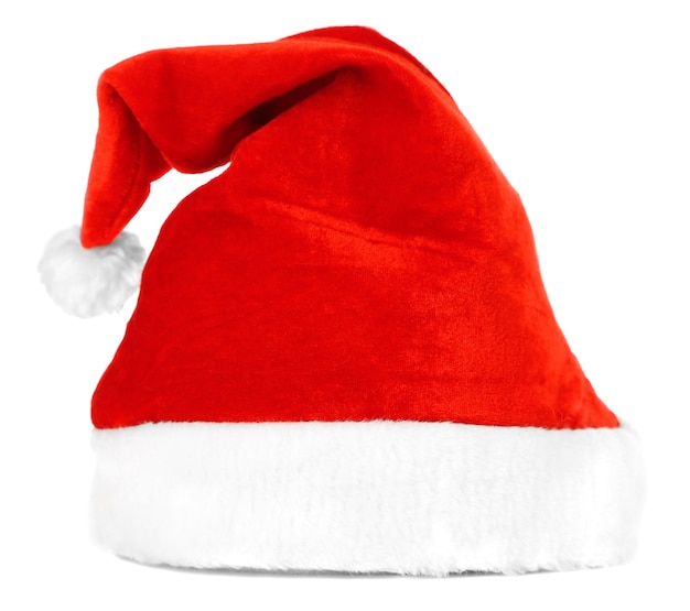 Cappello da Babbo Natale isolato su bianco