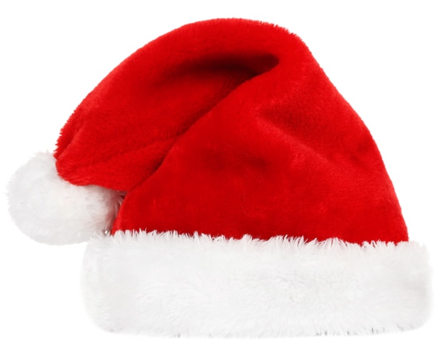 Cappello da Babbo Natale isolato su bianco