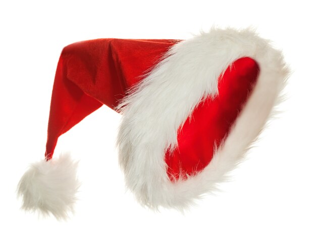 Cappello da Babbo Natale isolato su sfondo bianco